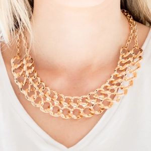 Street Meet gold necklace and earrings -paparazzi